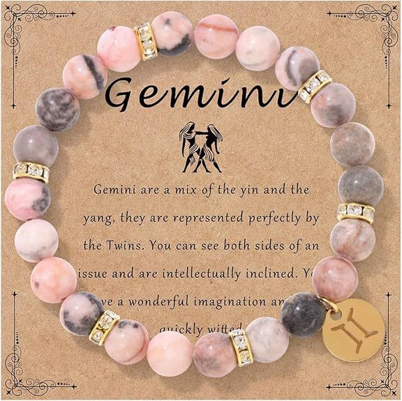 Pink Zebra Stone Zodiac Bracelet | Love Romance Attraction Astrology Fortune Jewelry