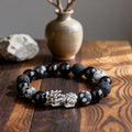 Pixiu Wealth Guardian Activation Stone Bracelet - Black Obsidian Fortune Protection Money Magnet