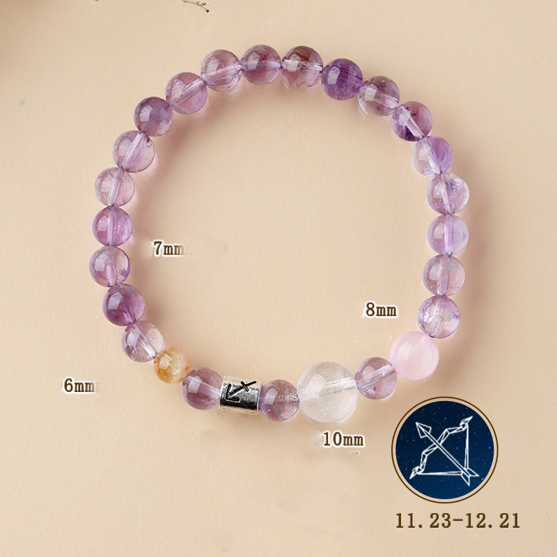 12 Zodiac Signs Crystal Bracelet | Multi-Stone Harmony Balance Astrology Jewelry