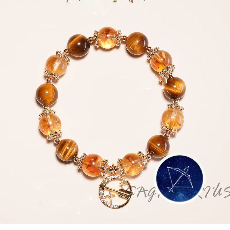 Multi-Crystal Zodiac Bracelet | Wealth Love Protection Astrology Rose Quartz Citrine