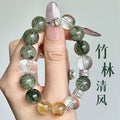 Green Rutilated Quartz Crystal Bracelet | Emotional Stability Peace Calming Serenity Jewelry