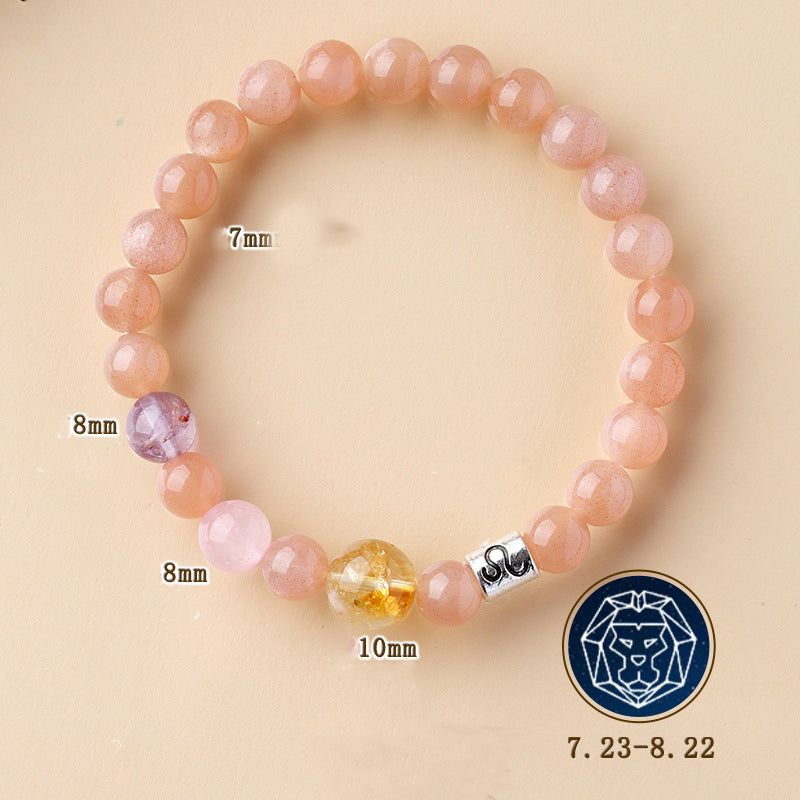 12 Zodiac Signs Crystal Bracelet | Multi-Stone Harmony Balance Astrology Jewelry