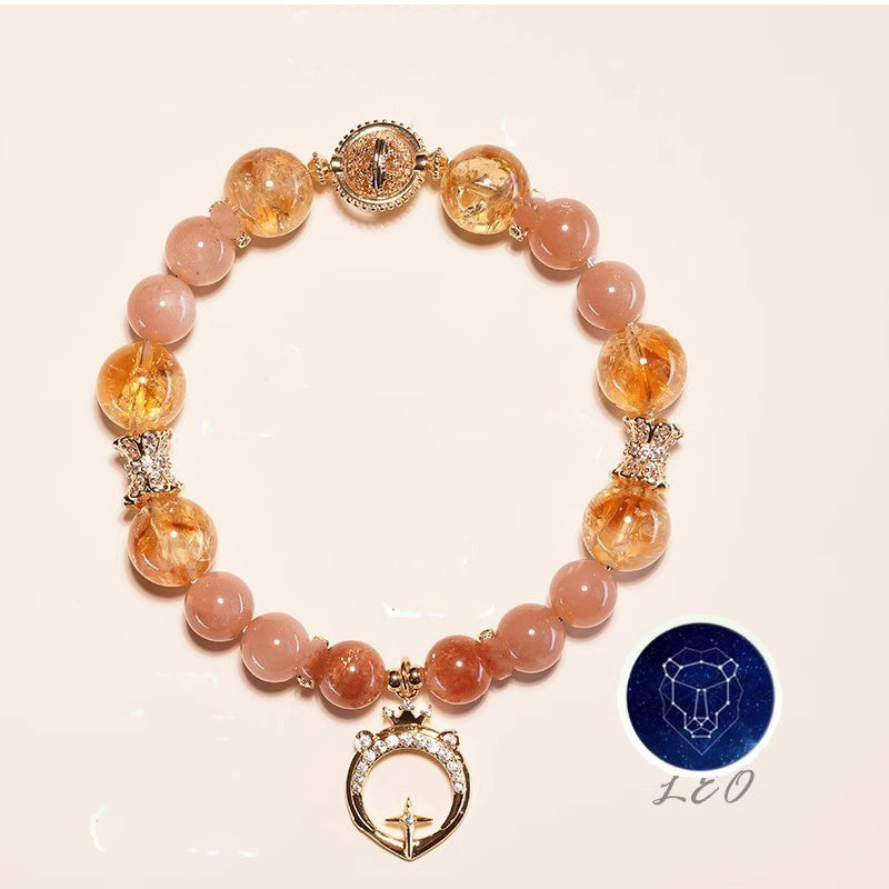 Multi-Crystal Zodiac Bracelet | Wealth Love Protection Astrology Rose Quartz Citrine