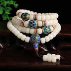 White Jade Bodhi 108 Bead Bracelet | Energy Purification Cleansing Mala